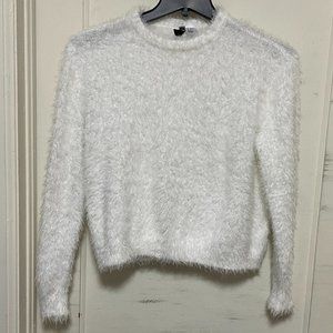 H&M White Fleece Sweater
